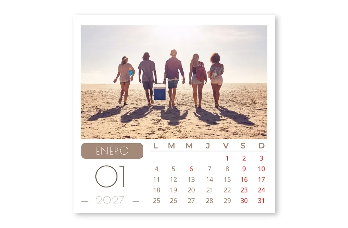 Calendario Sobremesa Beige