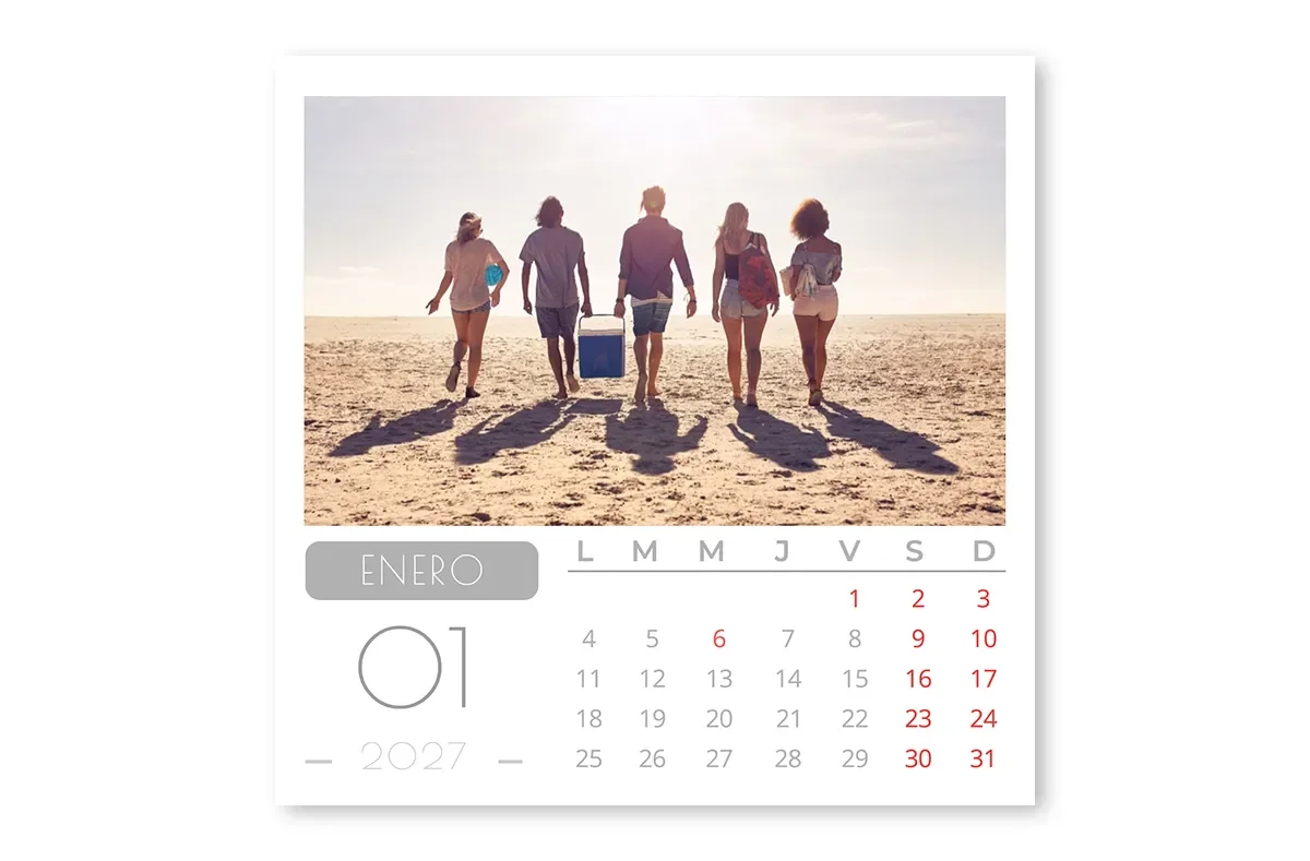 Calendario Sobremesa Gris