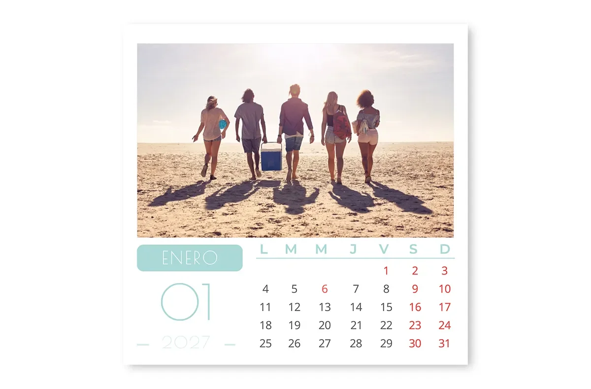 Calendario Sobremesa Verde Agua