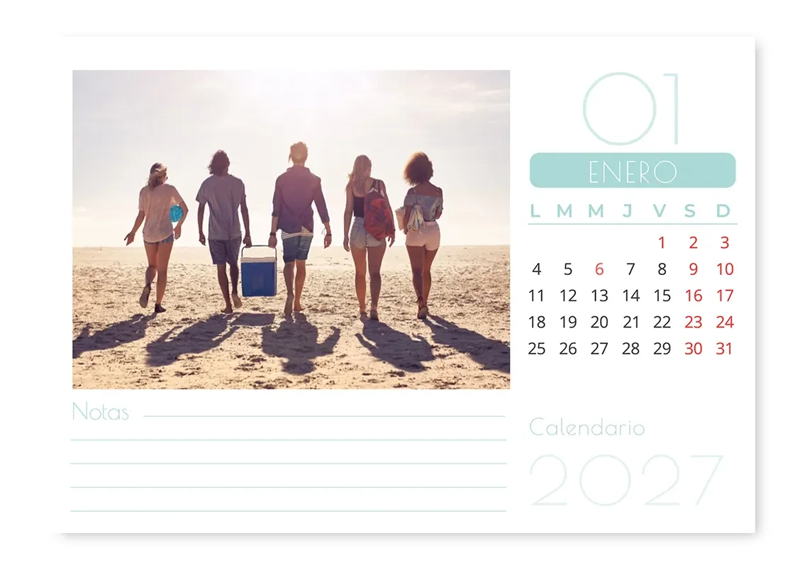 Calendario Sobremesa Verde Agua