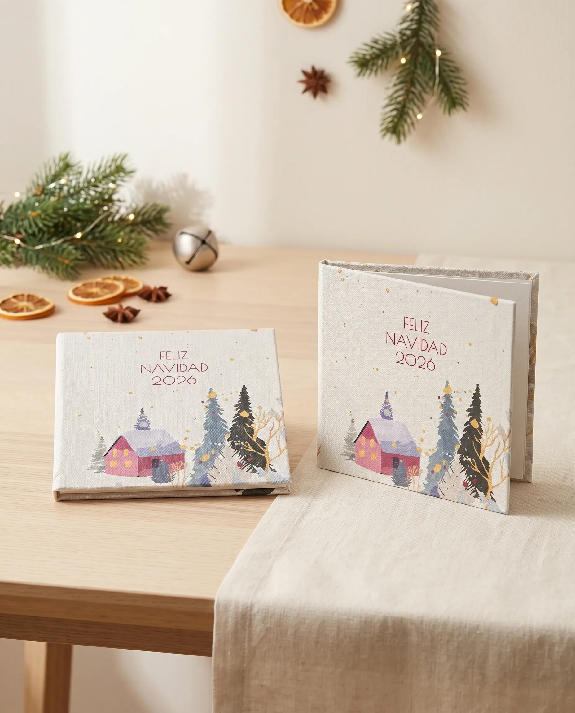 Díptico de Lino de Navidad