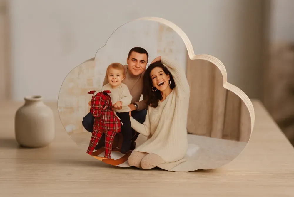 Caja de Madera para Fotos con Formas